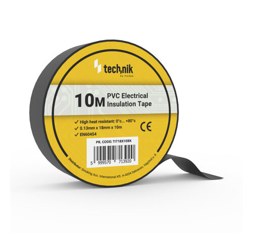 Isolatietape 0,13mm*18mm*10 meter Zwart