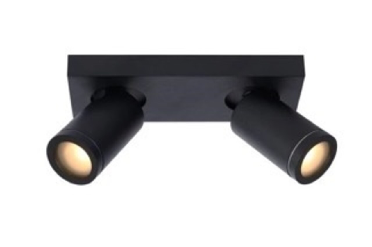Lucide LED Plafondspot IP44 - DTW Dimtone - Dubbel 2x GU10 - TAYLOR Zwart - Dim to warm GU10 Fitting - 920 / 930 2200K/3000K | Geschikt voor badkamer Lucide LED Plafondspot IP44 - DTW Dimtone - Dubbel 2x GU10 - TAYLOR Zwart - Dim to warm GU10 Fitting - 920 / 930 2200K/3000K | Geschikt voor badkamer