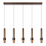 Lucide LED Hanglamp Dimbaar - Margary Brons Koper - 5 Lichts 21W - 2700K warm wit licht - 3 Jaar garantie