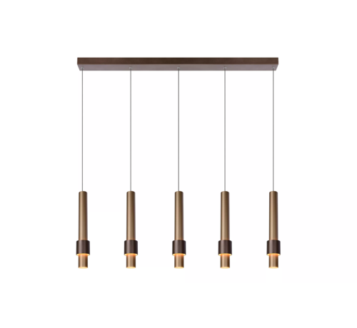 LED Hanglamp MARGARY - 5x4,2W - 2700K warm wit licht - Dimbaar - Koffie