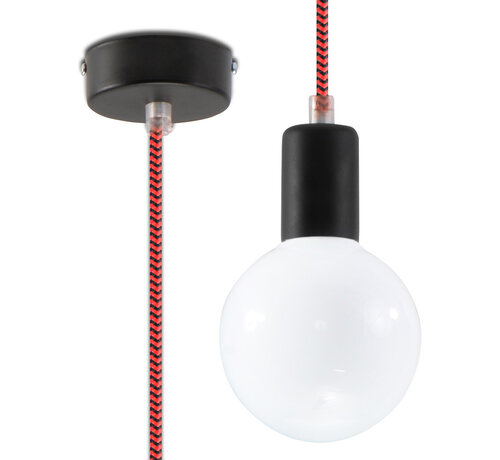 Sollux Lighting Hanglamp EDISON zwart&red