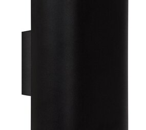 Lucide LED Wandlamp OVALIS - halfrond - Zwart / wit - voor 2x E14 - 230v aansluiting