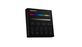 Mi-Light LED Wandbediening Miboxer - RGB+CCT - Zwart Opbouw 86x86MM - 4 zones | RF 2.4Ghz + Wifi -  Lichtkleur bedienbaar en Dimbaar | Draadloos Mi-Light LED Wandbediening Miboxer - RGB+CCT - Zwart Opbouw 86x86MM - 4 zones | RF 2.4Ghz + Wifi -  Lichtkleur bedienbaar en Dimbaar | Draadloos