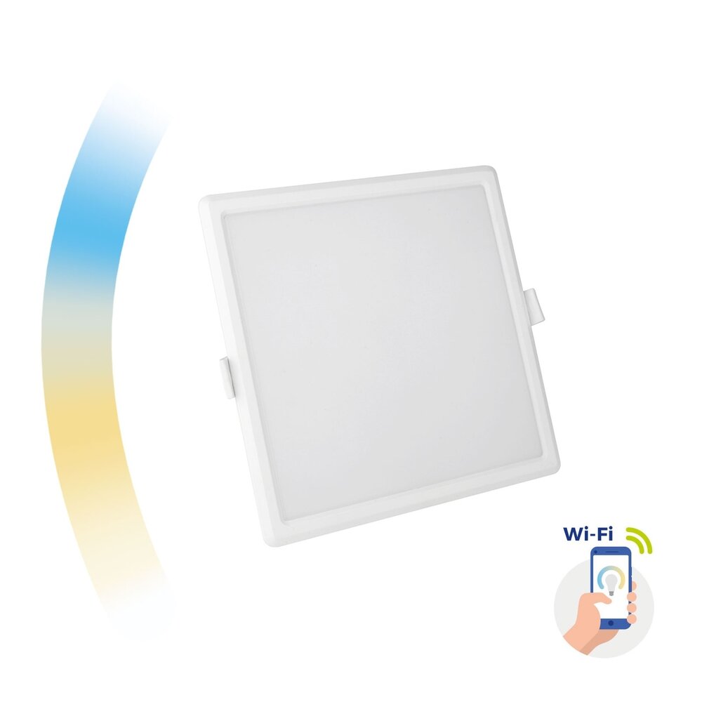 Spectrum WiFi LED - dimbare inbouwspot 22W vierkant - CCT 3000K-6500K - Bediening met de App Spectrum WiFi LED - dimbare inbouwspot 22W vierkant - CCT 3000K-6500K - Bediening met de App