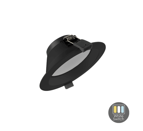 LED Downlight ORTHO - 12W - Zaagmaat ¯120 - White switch - Zwart