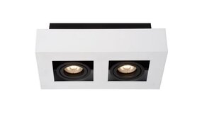 Lucide LED Plafondspot - Dim to warm - GU10 - 2x5W - 2200K-3000K - Wit Lucide LED Plafondspot - Dim to warm - GU10 - 2x5W - 2200K-3000K - Wit