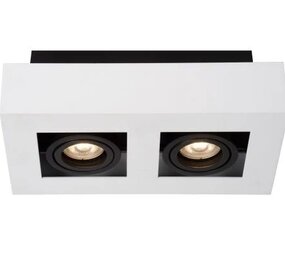 Lucide LED Plafondspot - Dim to warm - GU10 - 2x5W - 2200K-3000K - Wit