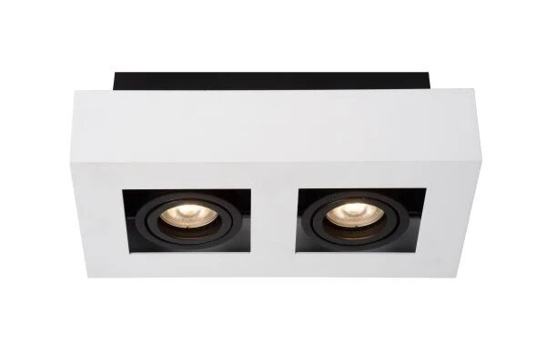 Lucide LED Plafondspot - Dim to warm - GU10 - 2x5W - 2200K-3000K - Wit