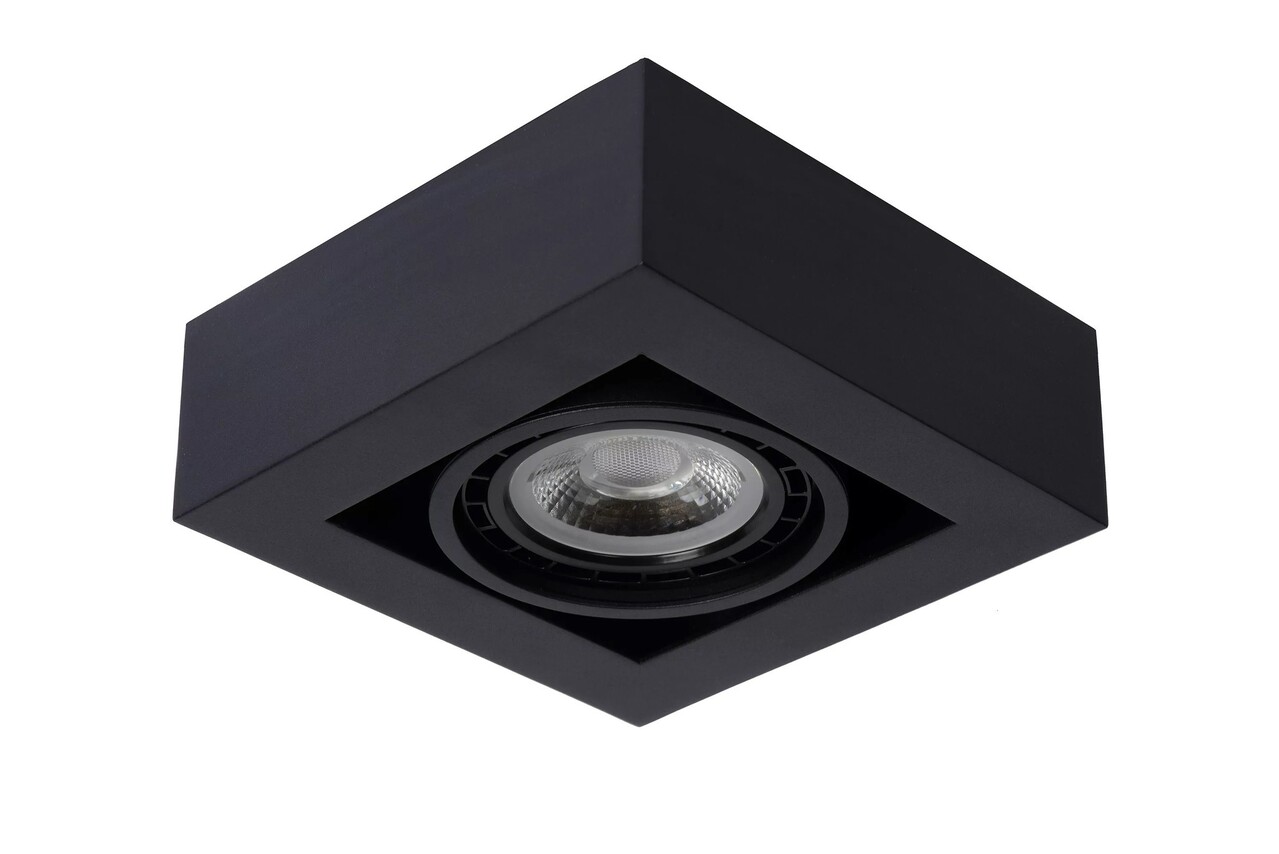 Lucide LED Plafondspot - Dim to warm - GU10 - 1x12W - 2200K-3000K - Zwart