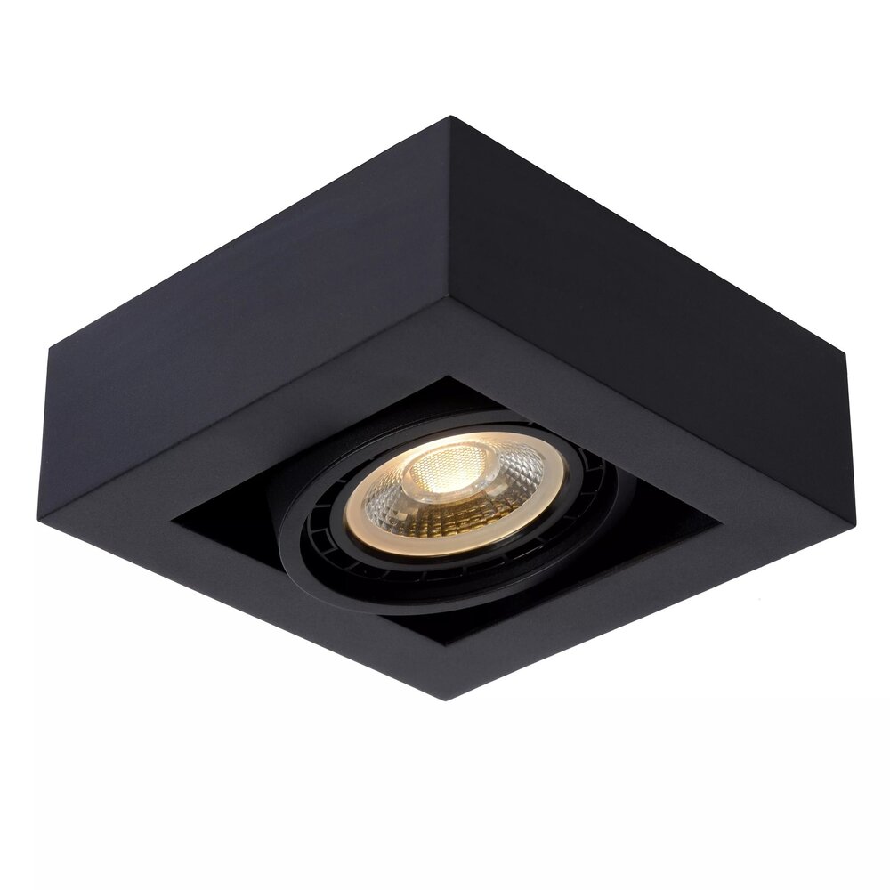 Lucide LED Plafondspot - Dim to warm - GU10 - 1x12W - 2200K-3000K - Zwart