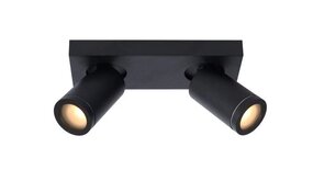 Lucide LED Plafondspot Badkamer - Dim to warm - GU10 - 2x5W - 2200K-3000K - IP44 - Zwart Lucide LED Plafondspot Badkamer - Dim to warm - GU10 - 2x5W - 2200K-3000K - IP44 - Zwart