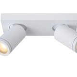 Lucide LED Plafondspot Badkamer - Dim to warm - GU10 - 2x5W - 2200K-3000K - IP44 - Wit