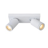 Lucide LED Plafondspot Badkamer - Dim to warm - GU10 - 2x5W - 2200K-3000K - IP44 - Wit Lucide LED Plafondspot Badkamer - Dim to warm - GU10 - 2x5W - 2200K-3000K - IP44 - Wit