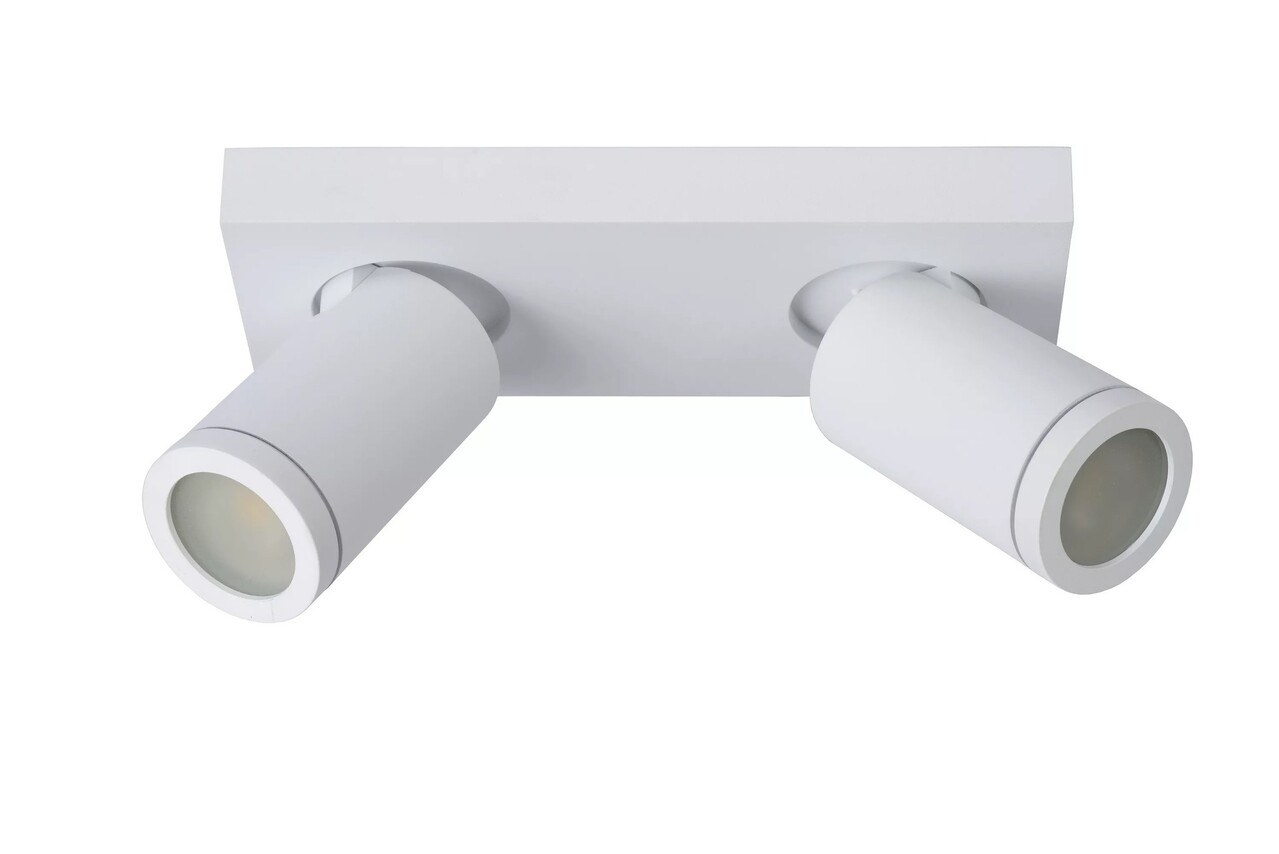 Lucide LED Plafondspot Badkamer - Dim to warm - GU10 - 2x5W - 2200K-3000K - IP44 - Wit Lucide LED Plafondspot Badkamer - Dim to warm - GU10 - 2x5W - 2200K-3000K - IP44 - Wit