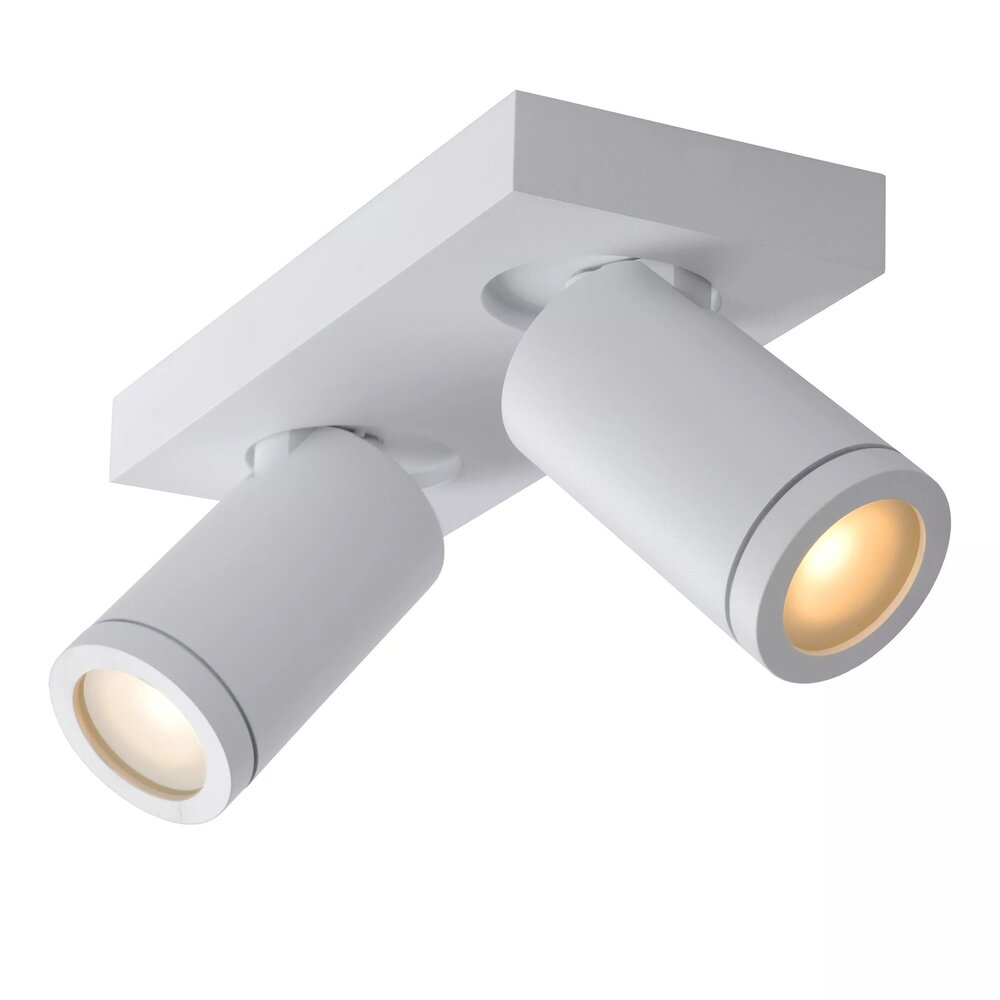 Lucide LED Plafondspot Badkamer - Dim to warm - GU10 - 2x5W - 2200K-3000K - IP44 - Wit Lucide LED Plafondspot Badkamer - Dim to warm - GU10 - 2x5W - 2200K-3000K - IP44 - Wit
