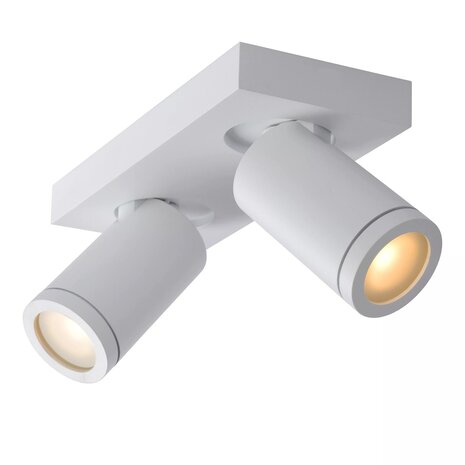 Lucide LED Plafondspot Badkamer - Dim to warm - GU10 - 2x5W - 2200K-3000K - IP44 - Wit Lucide LED Plafondspot Badkamer - Dim to warm - GU10 - 2x5W - 2200K-3000K - IP44 - Wit