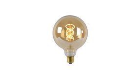 Lucide LED Filament lamp XL Dimbaar - E27 Fitting G125 - 4.9W 380Lm  -  2200K Extra Warm Wit | Amber Gemeleerd Glas 12,5 cm Lucide LED Filament lamp XL Dimbaar - E27 Fitting G125 - 4.9W 380Lm  -  2200K Extra Warm Wit | Amber Gemeleerd Glas 12,5 cm