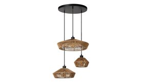 Lucide LED Hanglamp -  Licht hout YUNKAI - Ø 60 cm - 3xE27 - Naturel - 3xE27 fitting Lucide LED Hanglamp -  Licht hout YUNKAI - Ø 60 cm - 3xE27 - Naturel - 3xE27 fitting