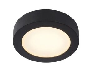 Lucide LED Plafonnière Badkamer- BRICE - Ø 18 cm - Dimbaar - 1x11W - 3000K - IP44 - Zwart