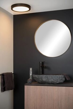 Lucide LED plafonnire Badkamer - ¯ 30 cm - Dimbaar - 1x30W - 3000K - IP44 - Zwart Lucide LED plafonnire Badkamer - ¯ 30 cm - Dimbaar - 1x30W - 3000K - IP44 - Zwart