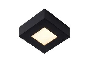 Lucide Dimbare Badkamer Plafondlamp Zwart - 8W - 3000K - IP44