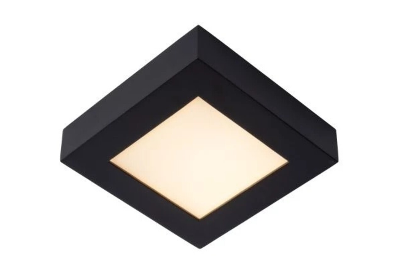 Lucide LED plafonnire Badkamer - Dimbaar - 1x15W - 3000K - IP44 - Zwart