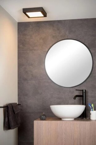 Lucide LED plafonnire Badkamer - Dimbaar - 1x20W - 3000K - IP44 - Zwart Lucide LED plafonnire Badkamer - Dimbaar - 1x20W - 3000K - IP44 - Zwart
