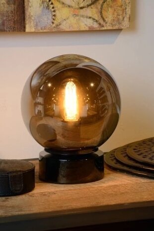 Lucide LED Tafellamp Fumé Glas Ø25 cm E27