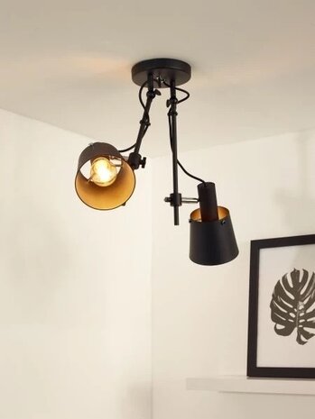 Lucide LED Plafondspot - 2xE27 - Zwart