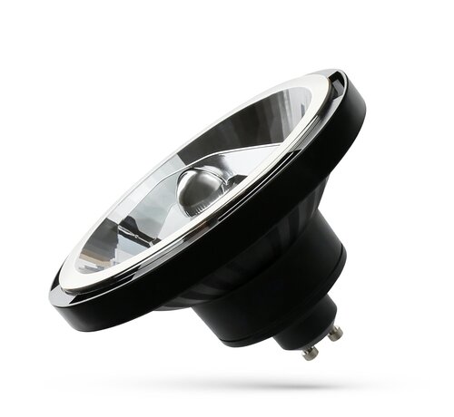 LED GU10 AR111 - 10W - 3000K warm wit licht - 20¡ lichtspreiding - Zwart