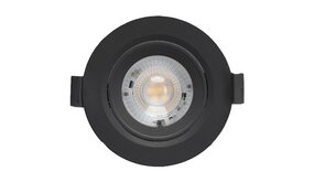 LED inbouwspot Dimbaar - 5W vervangt 50W - 3000K warm wit licht - Kantelbaar Zwart LED inbouwspot Dimbaar - 5W vervangt 50W - 3000K warm wit licht - Kantelbaar Zwart