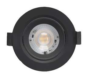 LED inbouwspot Dimbaar - 5W vervangt 50W - 3000K warm wit licht - Kantelbaar Zwart LED inbouwspot Dimbaar - 5W vervangt 50W - 3000K warm wit licht - Kantelbaar Zwart