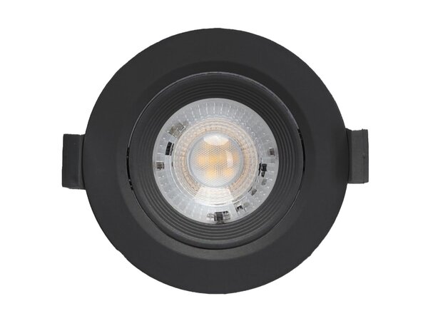 LED inbouwspot Dimbaar - 5W vervangt 50W - 3000K warm wit licht - Kantelbaar Zwart