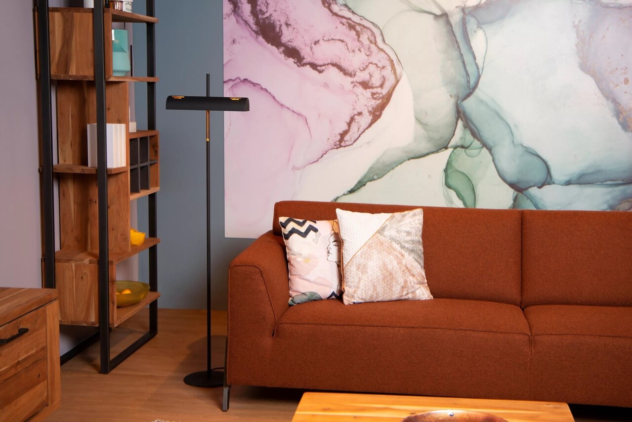 Lucide LED Vloerlamp GLENDALE - 2xE27 fitting - Zwart