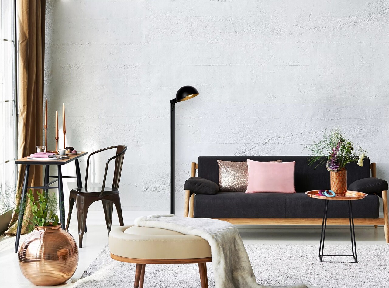 Lucide LED Vloerlamp AUSTIN - E27 fitting - Â¯28cm - Zwart