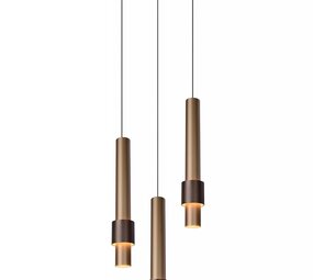 Lucide Dimbare LED Staaf Hanglamp 28CM - Brons MARGARY - 12W - 2700K 927 warm wit -  TRIAC DIM - Koffie