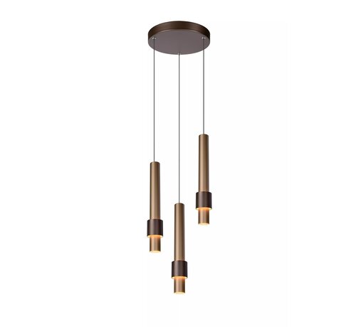 LED Hanglamp MARGARY - 3x4W - 2700K warm wit licht - ¯28cm - Dimbaar - Koffie