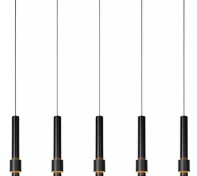 Lucide LED Hanglamp Dimbaar - Margary Zwart - 5-Lichts  21W 2300Lm - 2700K | 3 Jaar Garantie