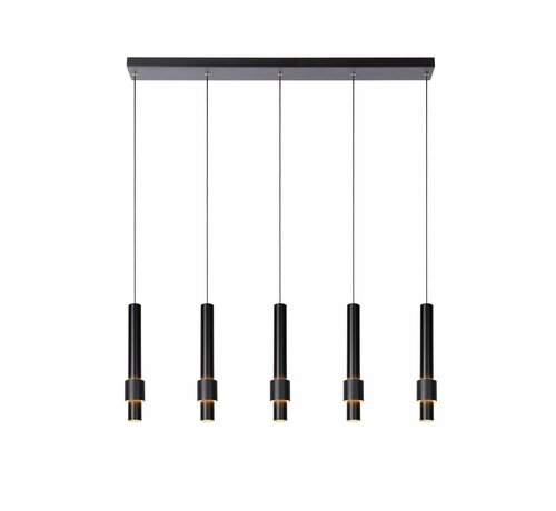 LED Hanglamp MARGARY - 5x4,2W - 2700K warm wit licht - Dimbaar - Zwart