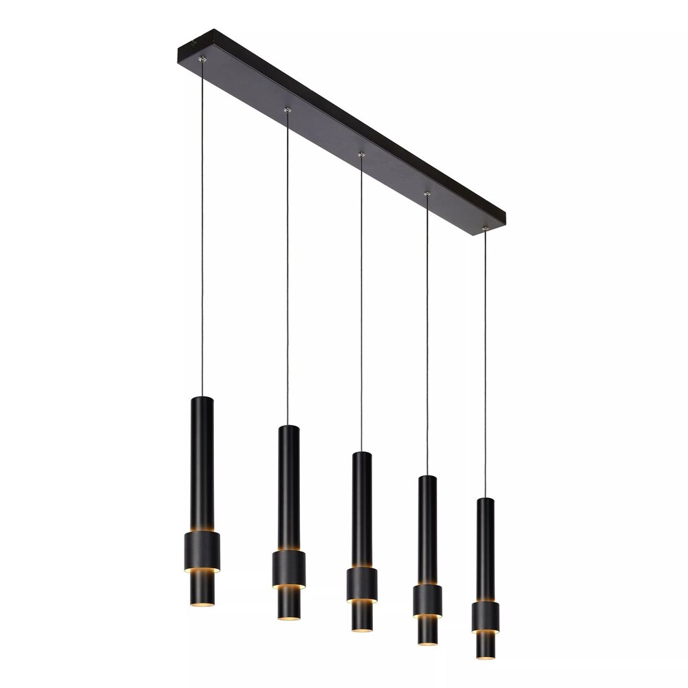 Lucide LED Hanglamp Dimbaar - Margary Zwart - 5-Lichts 21W 2300Lm - 2700K | 3 Jaar Garantie Lucide LED Hanglamp Dimbaar - Margary Zwart - 5-Lichts 21W 2300Lm - 2700K | 3 Jaar Garantie