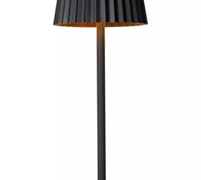 Lucide Dimbare LED Buiten Tafellamp IP54 - Justine Zwart - 2W 210Lm - 2700K 927 Warm Wit  | Accu / Batterij - 3 jaar garantie