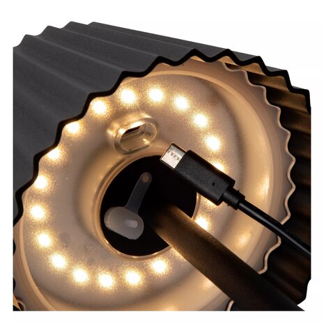 Lucide Dimbare LED Buiten Tafellamp IP54 - Justine Zwart - 2W 210Lm - 2700K 927 Warm Wit  | Accu / Batterij - 3 jaar garantie Lucide Dimbare LED Buiten Tafellamp IP54 - Justine Zwart - 2W 210Lm - 2700K 927 Warm Wit  | Accu / Batterij - 3 jaar garantie