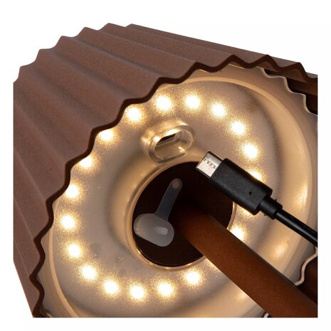 Lucide LED Tafellamp buiten JUSTINE - 2W - 2700K - IP54 - Dimbaar - Roest bruin