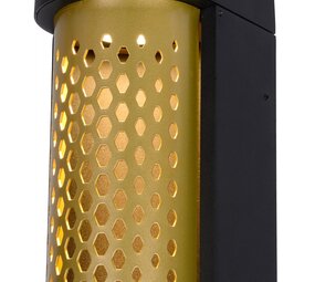 Lucide LED Wandlamp KIRAN - IP65 - 10W - 2700K - Mat Goud / Messing