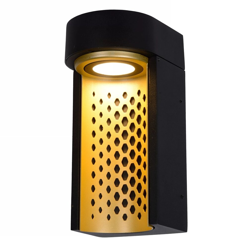 Lucide LED Wandlamp KIRAN - IP65 - 10W - 2700K - Mat Goud / Messing