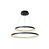 Lucide Dimbare LED Hanglamp Ringlamp 2- Lichts - VIDAL Zwart - 780MM - 92W - 2700K 827 Warm Wit | TRIAC Dimbaar Lucide Dimbare LED Hanglamp Ringlamp 2- Lichts - VIDAL Zwart - 780MM - 92W - 2700K 827 Warm Wit | TRIAC Dimbaar