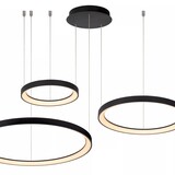Lucide Dimbare LED Hanglamp - 780MM Ringlamp VIDAL Zwart - 120W 2700K 927 Warm Wit - 3-Lichts | TRIAC Dimbaar - 3 Jaar Garantie