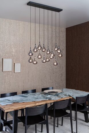 Lucide LED Hanglamp TEARS - G4 fitting - 16x1,5W - 3000K - Dimbaar - Zwart