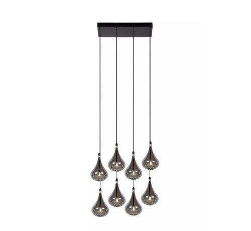 LED Hanglamp TEARS - G4 fitting - 8x1,5W - 3000K - Dimbaar - Zwart