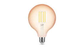OP=OP LED Filament lamp - Dimbaar - E27 fitting - G125 - 4W vervangt 28W - 1800K extra warm wit licht OP=OP LED Filament lamp - Dimbaar - E27 fitting - G125 - 4W vervangt 28W - 1800K extra warm wit licht